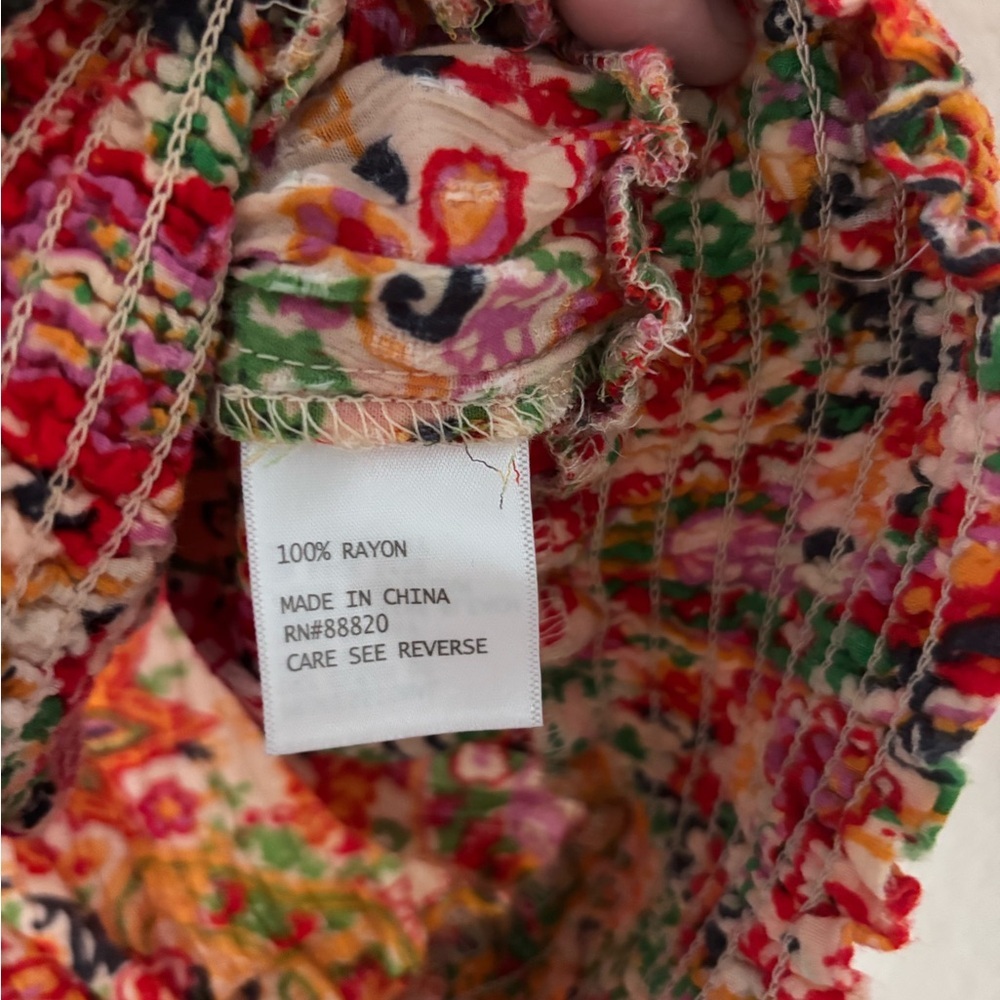 Cynthia Rowley Floral Cropped Off  Shoulder Top S - Picture 5 of 5